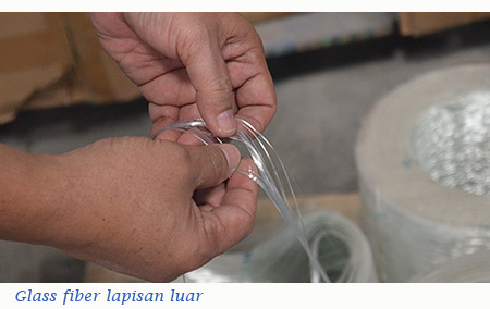 1 lembar fiberglass terdiri dari 1000 lebih benang fiberglass