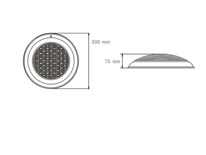 Ukuran lampu kolam renang LED Warna warni