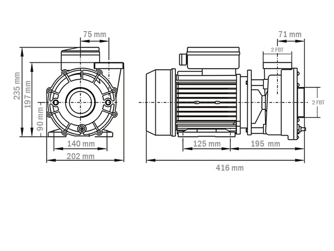 Spesifikasi teknis pompa air 2,5 PK seri PL W250