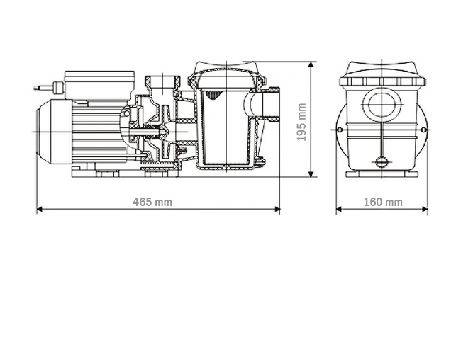 Pompa kolam renang 1 Tenaga kuda